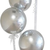 Foliový balónek stříbrná koule 38 cm